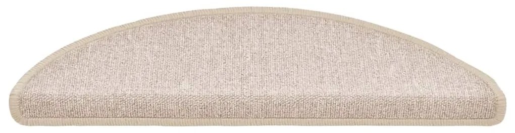 20 db lépcsőszőnyeg 56 x 17 x 3 cm bézs félkör alakú