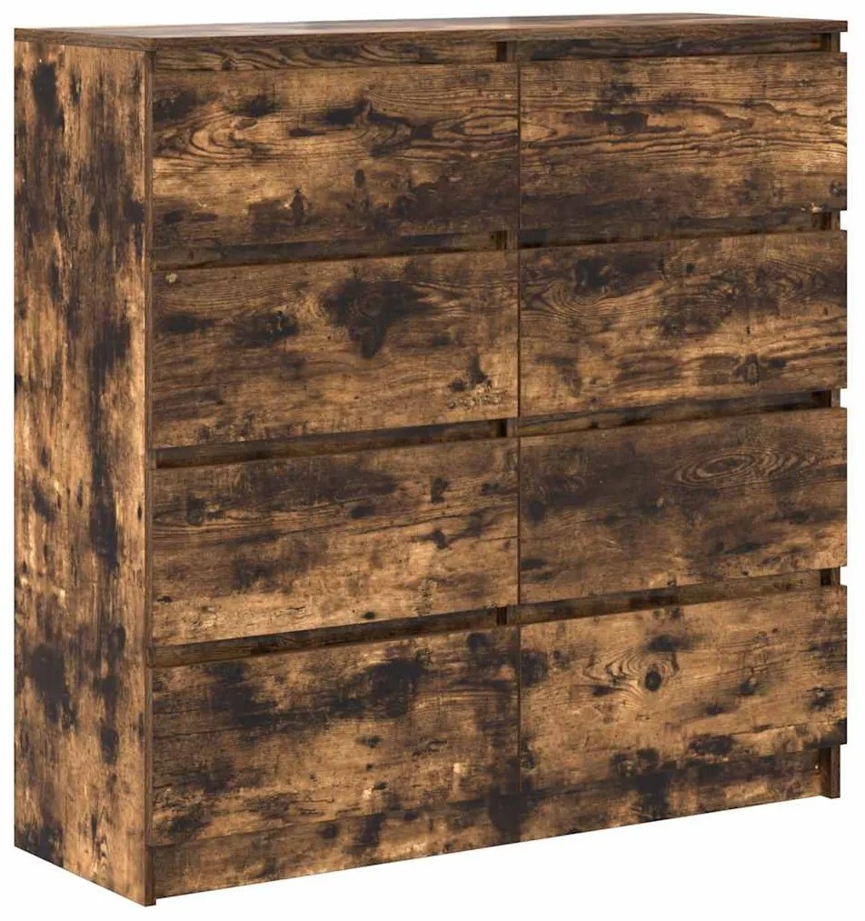 füstös tölgy színű szerelt fa tálalószekrény 100x35x99 cm