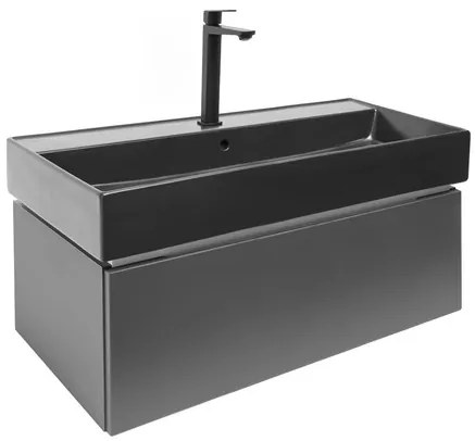 SAT Feel Fürdőszobaszekrény mosdóval 100x30x46 cm antracit SATFEEL100ANTU3B