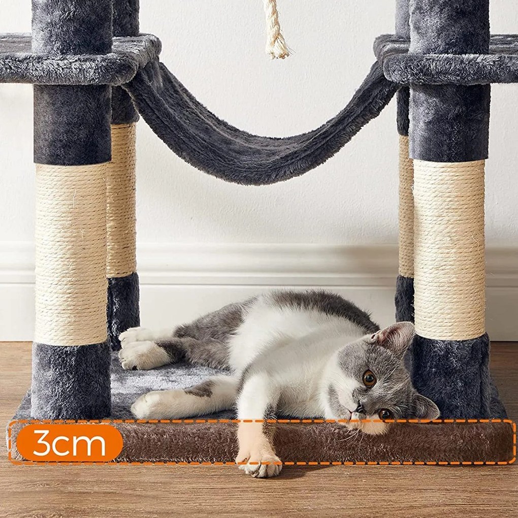 Feandrea macska kaparó, XXL macskaház, 164cm, füstös szürke