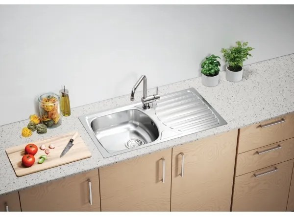 ALVEUS 1136534 - Konyhai mosogató BASIC 78x43,5 cm matt rozsdamentes acél/szatén