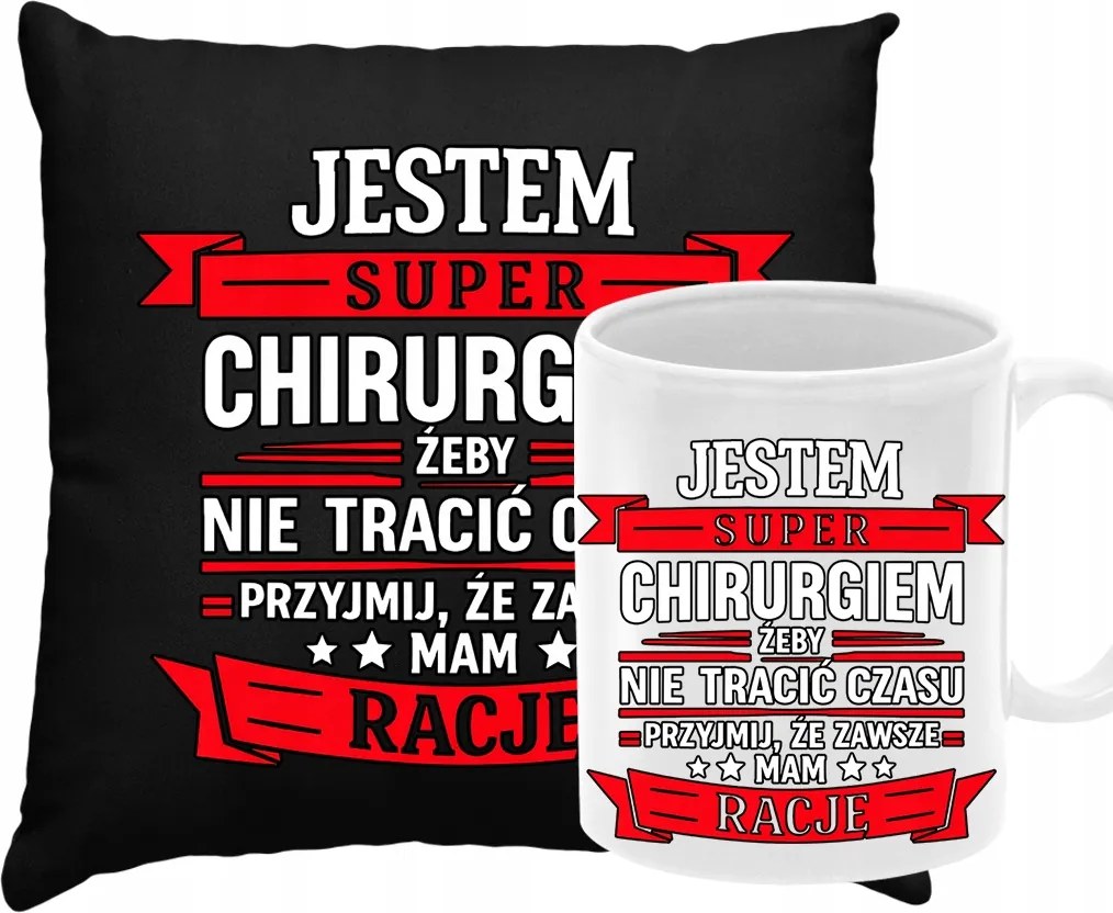 Bögre és Párna Szett Sebésznek Ajándék Orvosnak