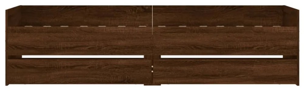 barna tölgyszínű műfa ágykeret fiókokkal 100 x 200 cm