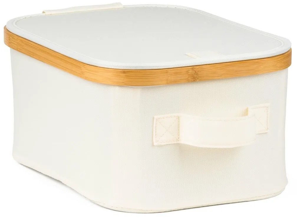 G21 tárolódoboz 24 x 30 x 15 cm, bambusz, fedéllel, bézs