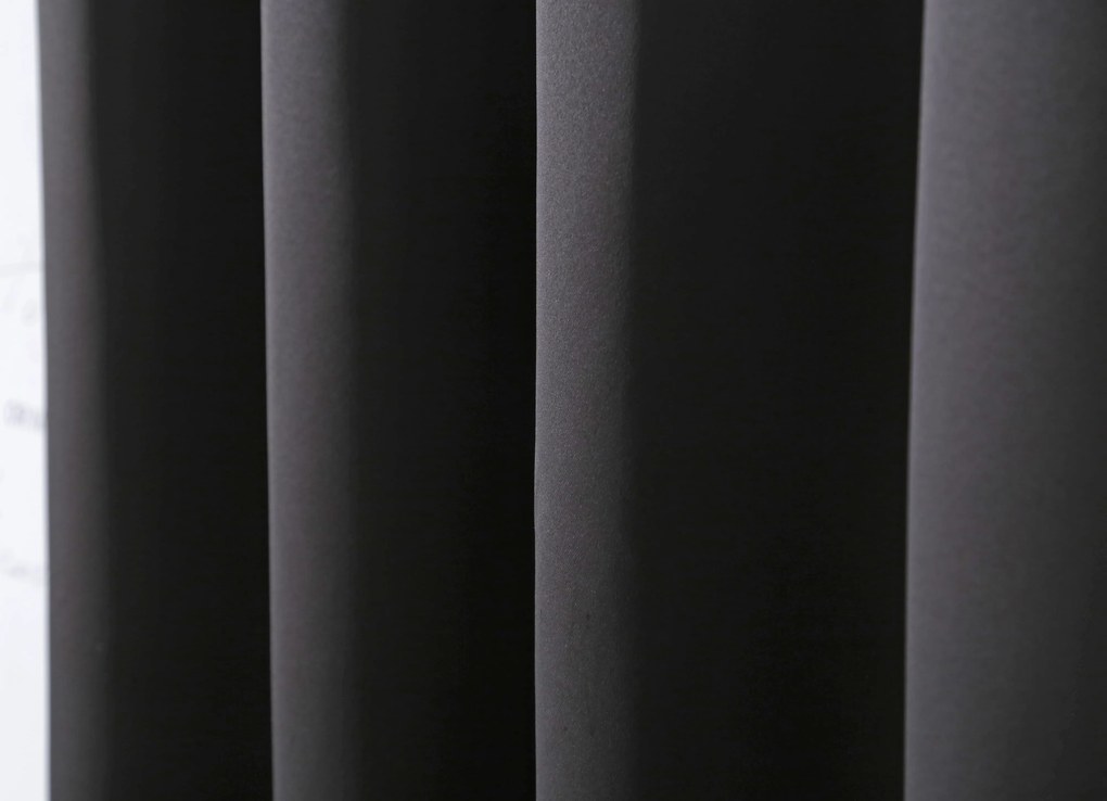 OXFORD fekete függöny 140x250 cm Felfüggesztés: Fém gyűrűk