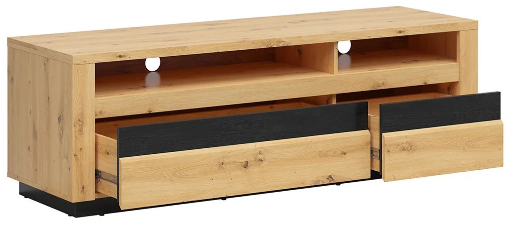TV asztal/szekrény Ostia RTV2S ( artisan tölgy + fekete tölgy) ( LED világítással). 1025965