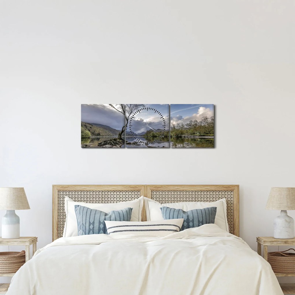 Folyó a fa mögött képe (órával) (90x30 cm)