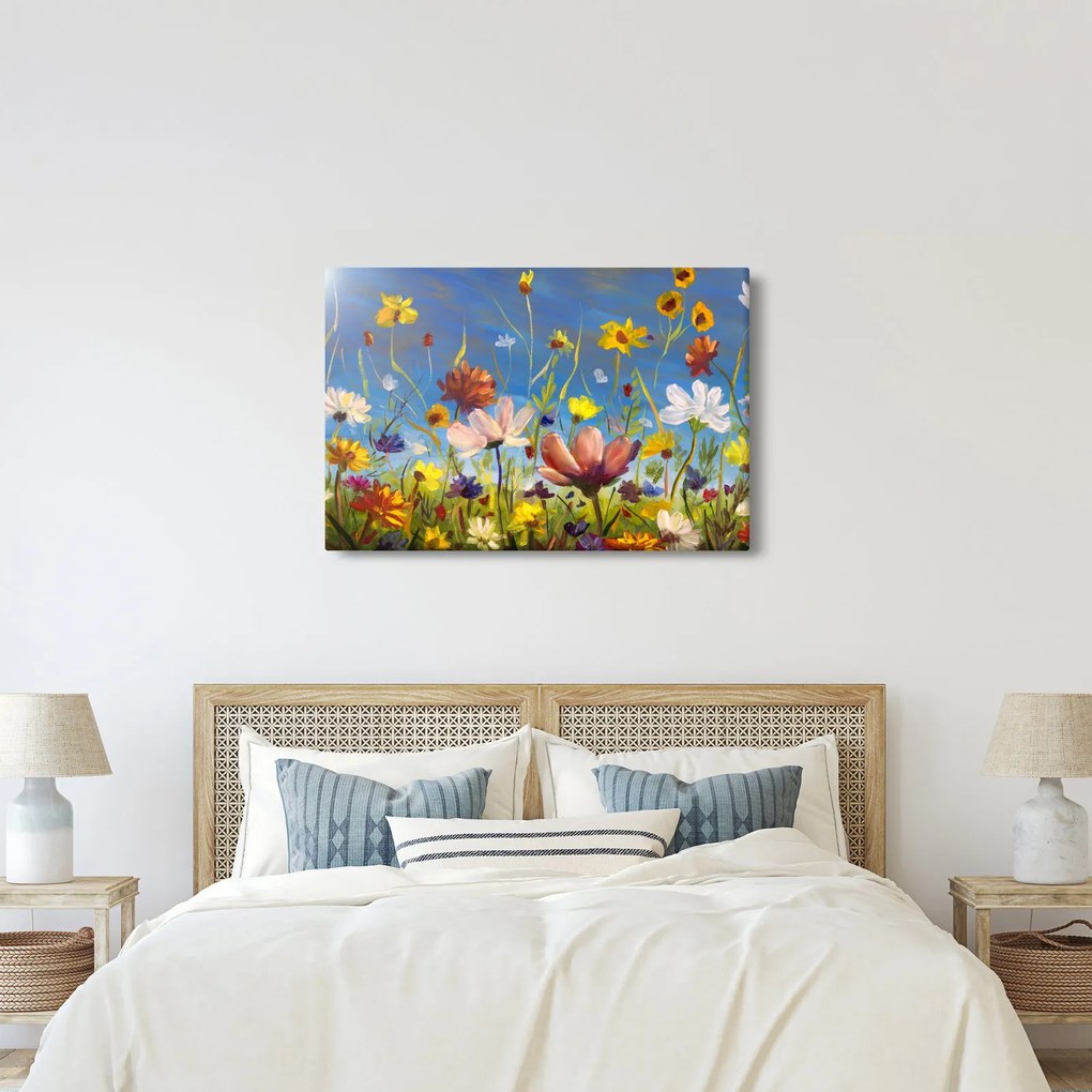 Festett kép egy virágzó rét (90x60 cm)
