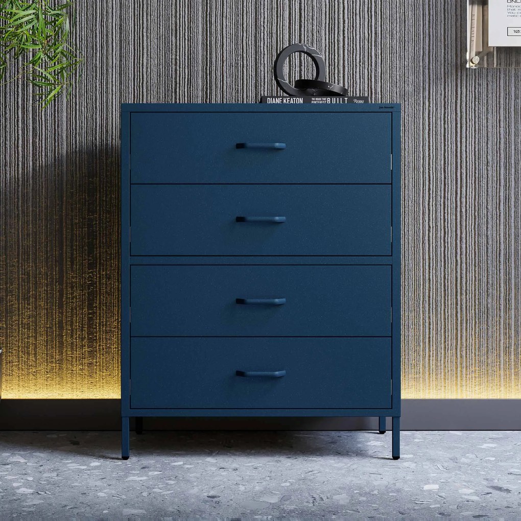 Komód CARLA , 800 x 1015 x 400 mm, Modern: sötétkék