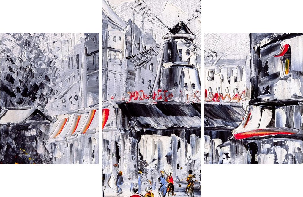 Kép - utca Párizsban, olajfestmény (90x60 cm)