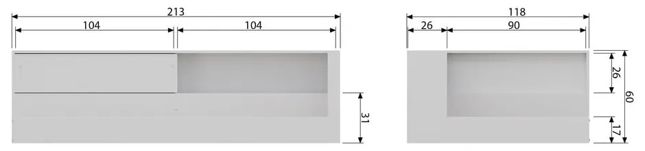 Connect fehér borovi fenyő egyszemélyes ágy, 90 x 200 cm - WOOOD