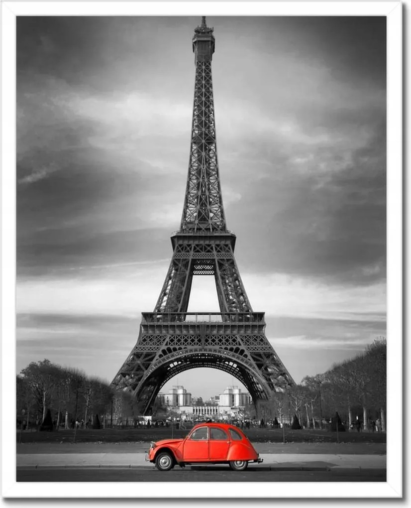 Poszterek keretben 40x50 Piros autó torony