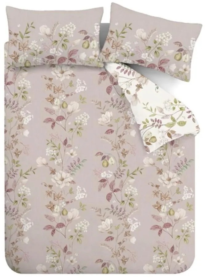 Rózsaszín egyszemélyes pamut ágyneműhuzat 135x200 cm Francesca Floral – Bianca