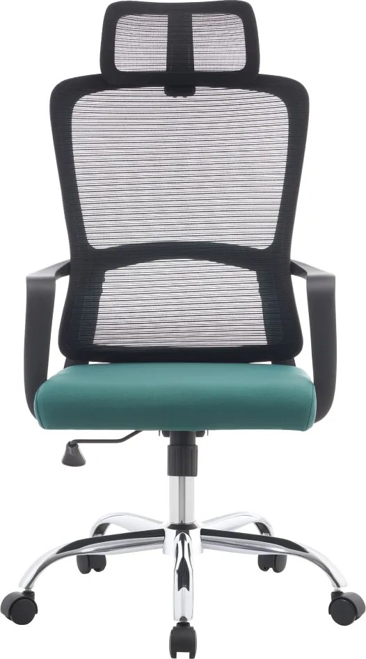 Irodai szék, fekete/zöld/króm, teherbírás 150 kg, RANDY