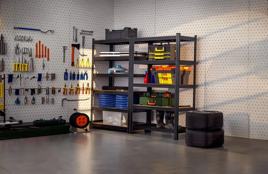 Deuba 2 db 6-polcos set állvány - fekete