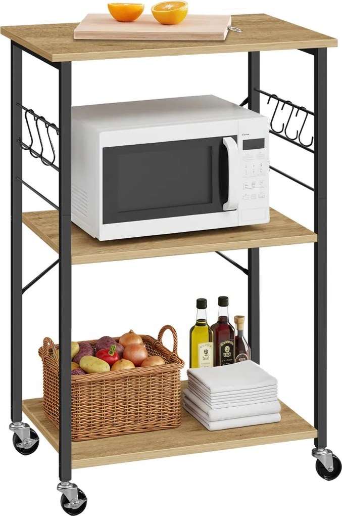 Gurulós tárolóasztal 3 polccal TAYLOR ARTISAN 60x40 cm