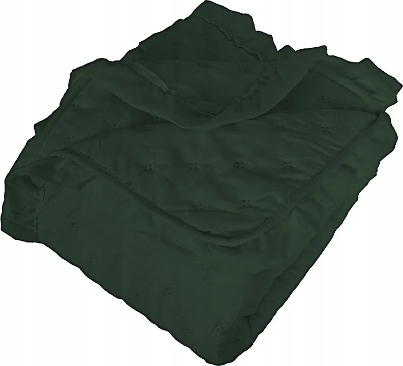 Dekoratív ágytakaró fodros pöttyökkel Verona 220x240 cm Zöld