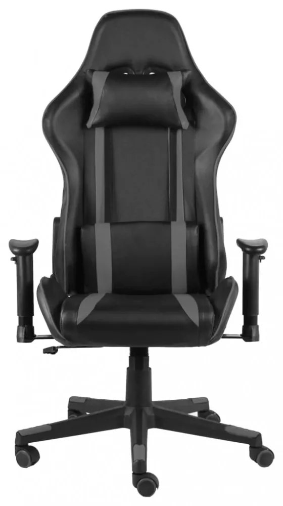 szürke PVC forgó gamer szék