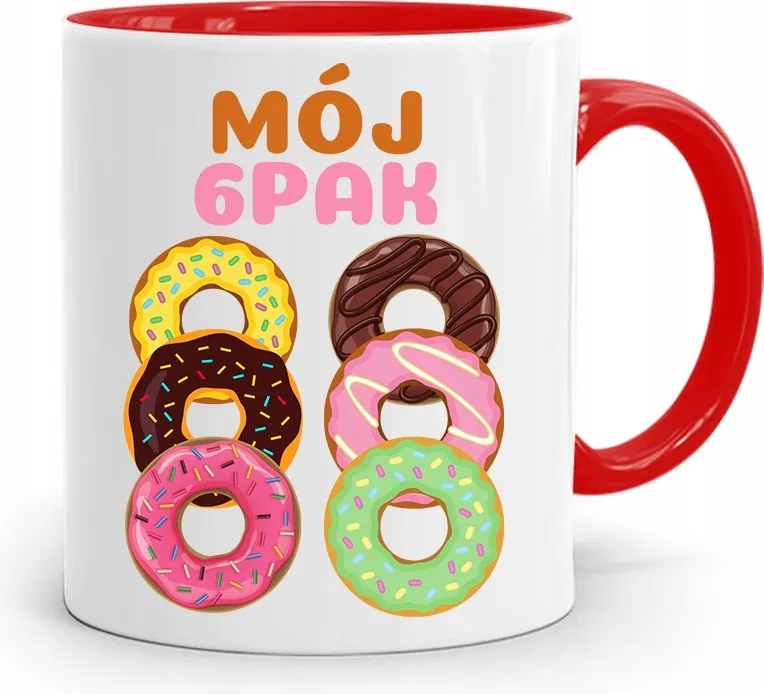 Bögre Piros Vicces Az Én 6CSOMAG Fánk Nyomtatott Fotó