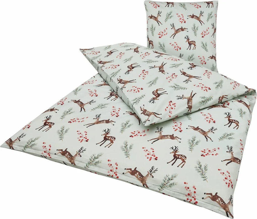 Renforcé pamut ágynemű ROXY NOEL világoszöld Ágyneműhuzat mérete: 80 x 80 cm | 135 x 200 cm