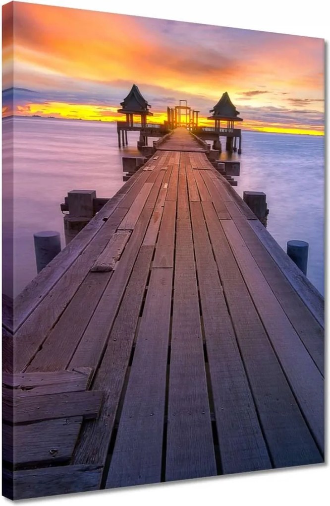 Vászonkép 30x40 Híd naplementekor