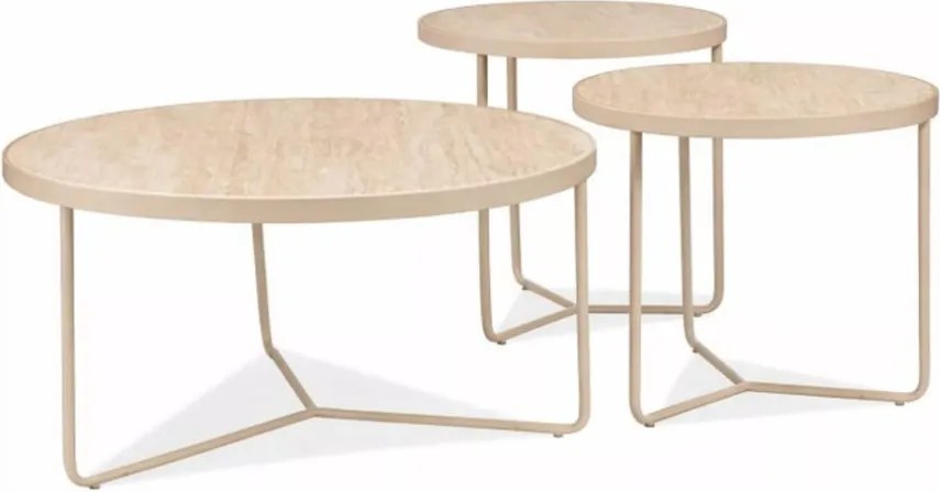 Demeter dohányzóasztal szett 80cm Bézs - Kasmír