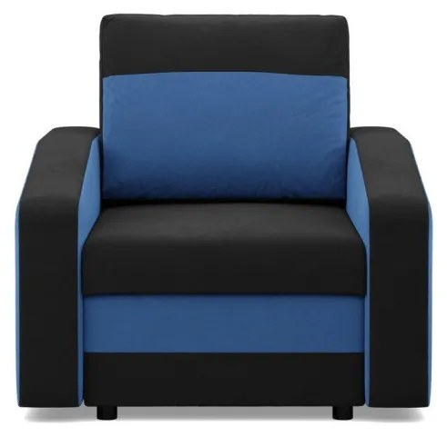 Hewlet fotel, szövet anyag, bonell töltet, fekete - kék