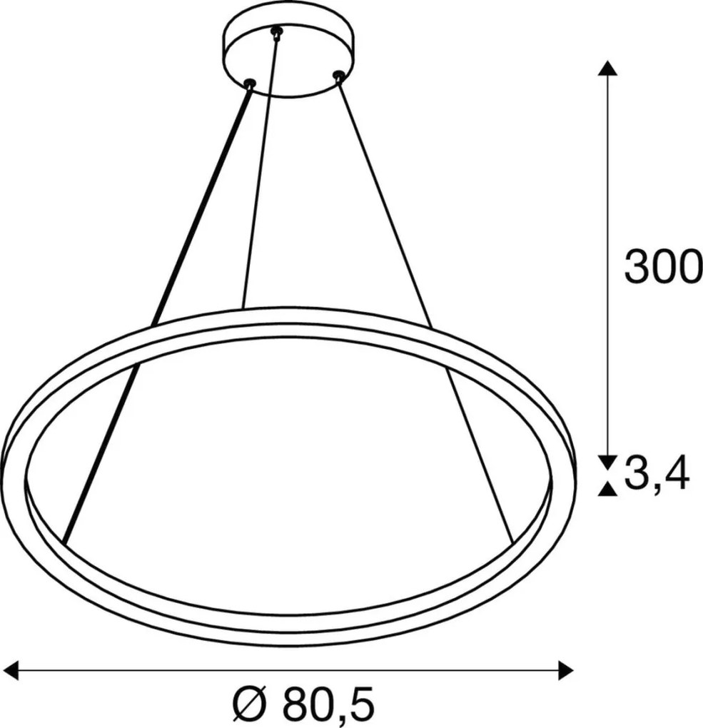SLV 1007661 ONE Modern Led Függesztett Lámpa Fekete LED IP20
