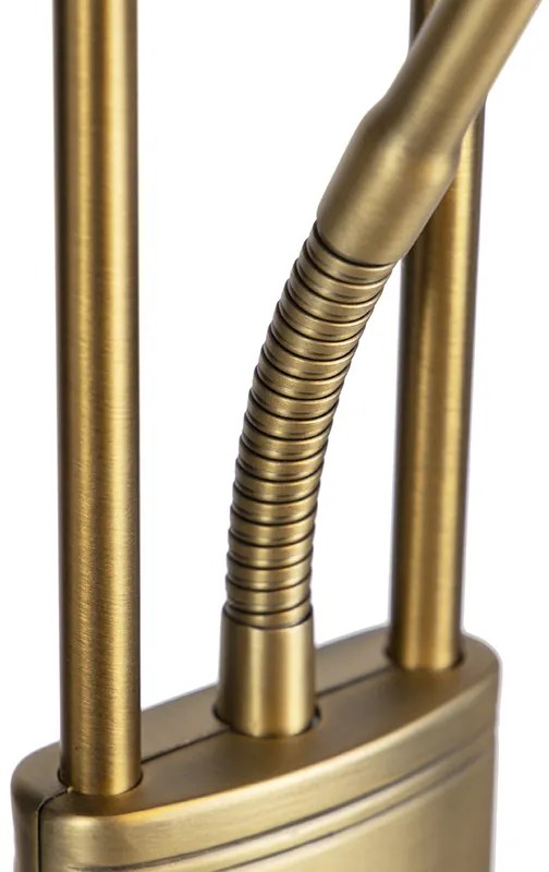 Bronz állólámpa olvasólámpával LED-del és fényerőszabályzóval - Diva 2