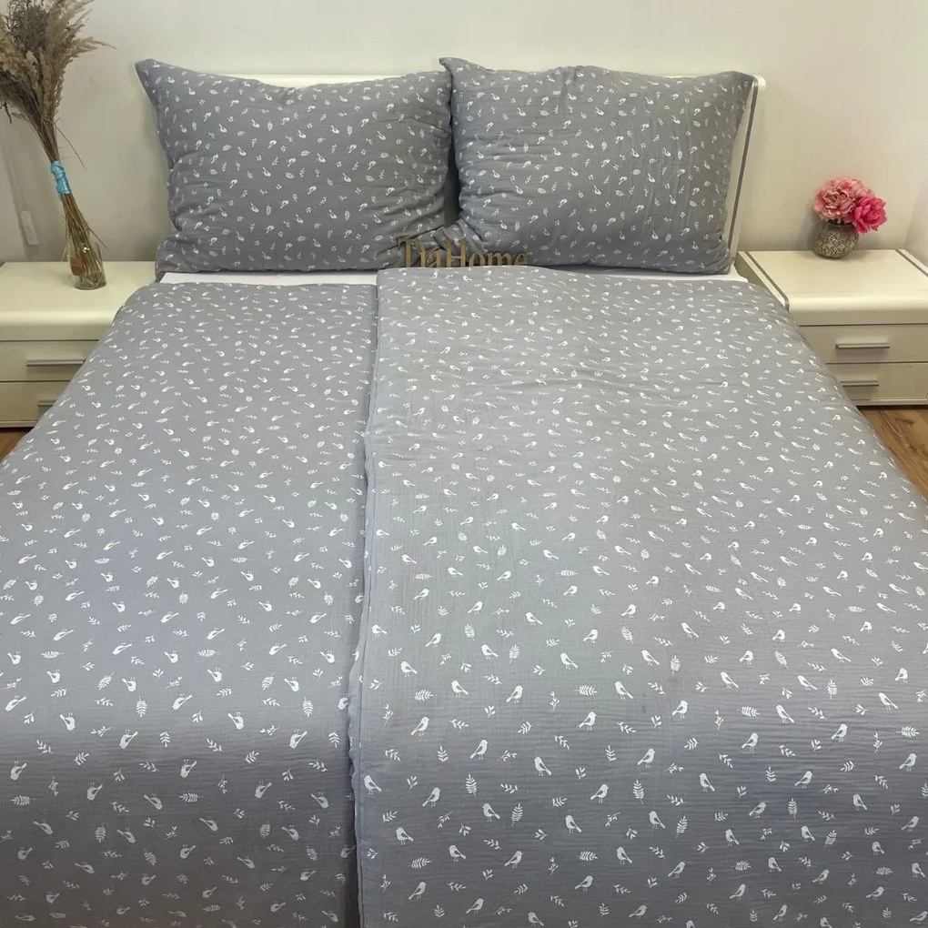 Bird muszlin lapok 140x200cm+90x70cm TiaHome