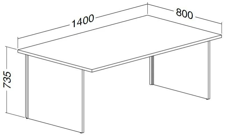 ProOffice A asztal 140 x 80 cm, cseresznye