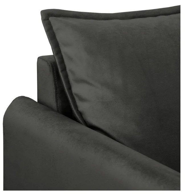 Sötétszürke bársony fotel Juli – Ropez