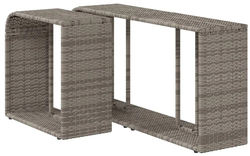 2 db szürke polyrattan tárolópolc