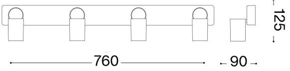 Ideal Lux - LED Spotlámpa RUDY 4xGU10/7W/230V fekete