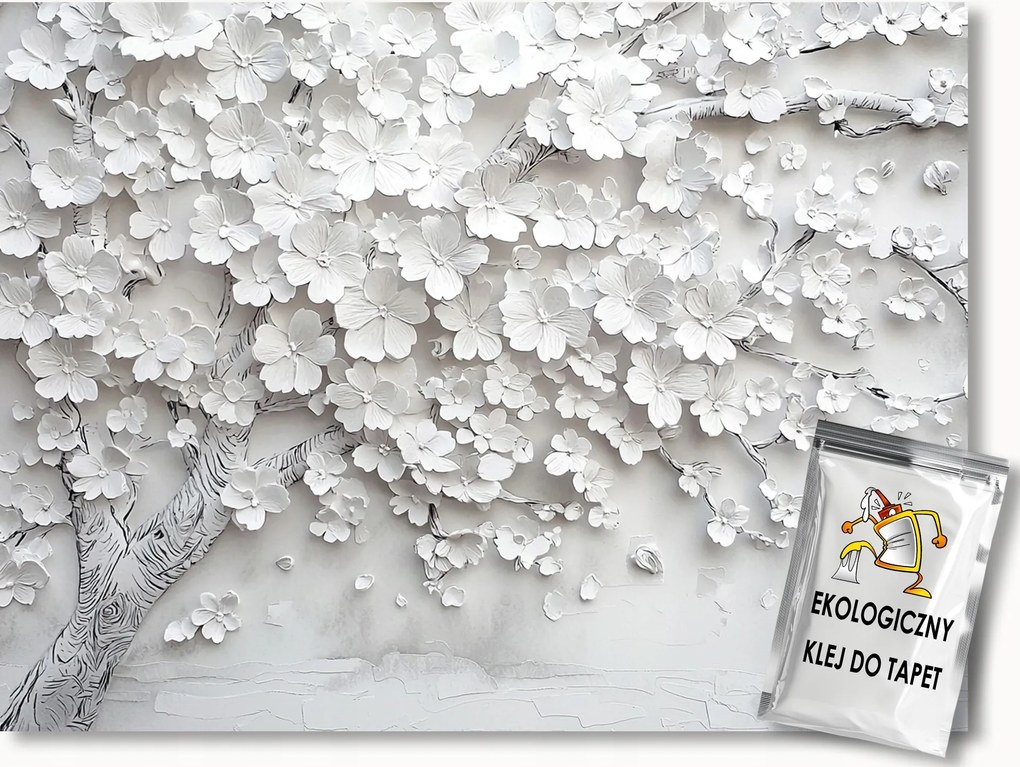 Fotótapéta Flizelina Dombormű 3D Fa Virágok 312x219 ragasztó