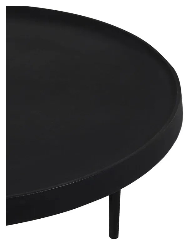 Fekete kerek dohányzóasztal szett 2 db-os ø 75 cm Tobias – Light & Living