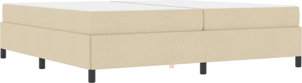 vidaXL Boxrugós ágy matracmal Krém 200 x 200 cm szövet