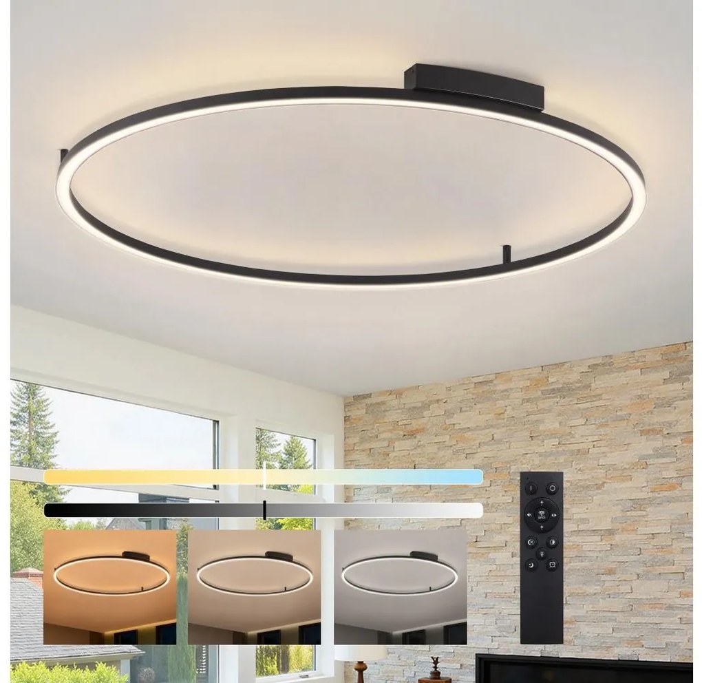 Brilagi - LED dimmelhető világítótest PORTOFINO LED/85W/230V átm. 120 cm fekete + távirányító