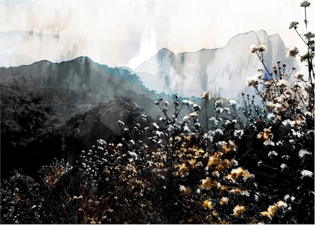 Kép - Vadvirágok illusztrációja (70x50 cm)