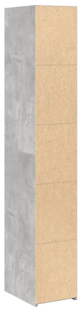 betonszürke szerelt fa magasszekrény 30 x 41 x 185 cm