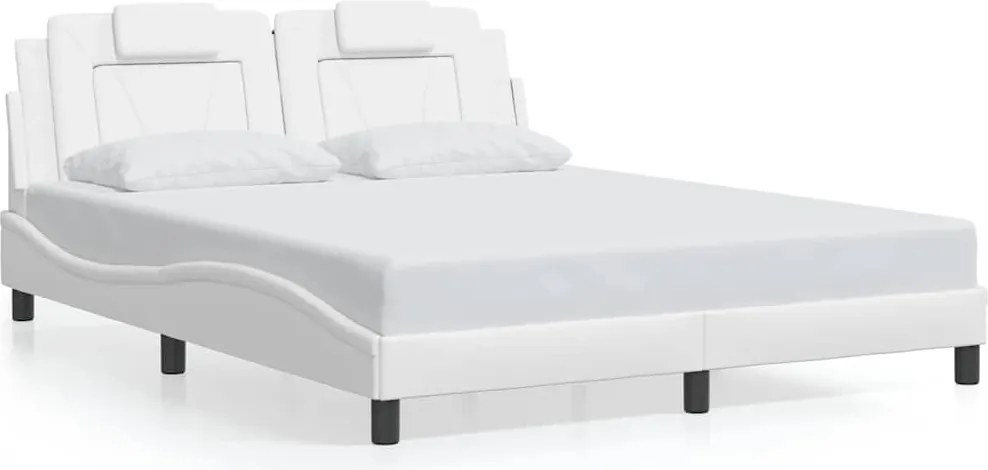 vidaXL fehér műbőr ágykeret Viana matrac nélkül 160x200 cm