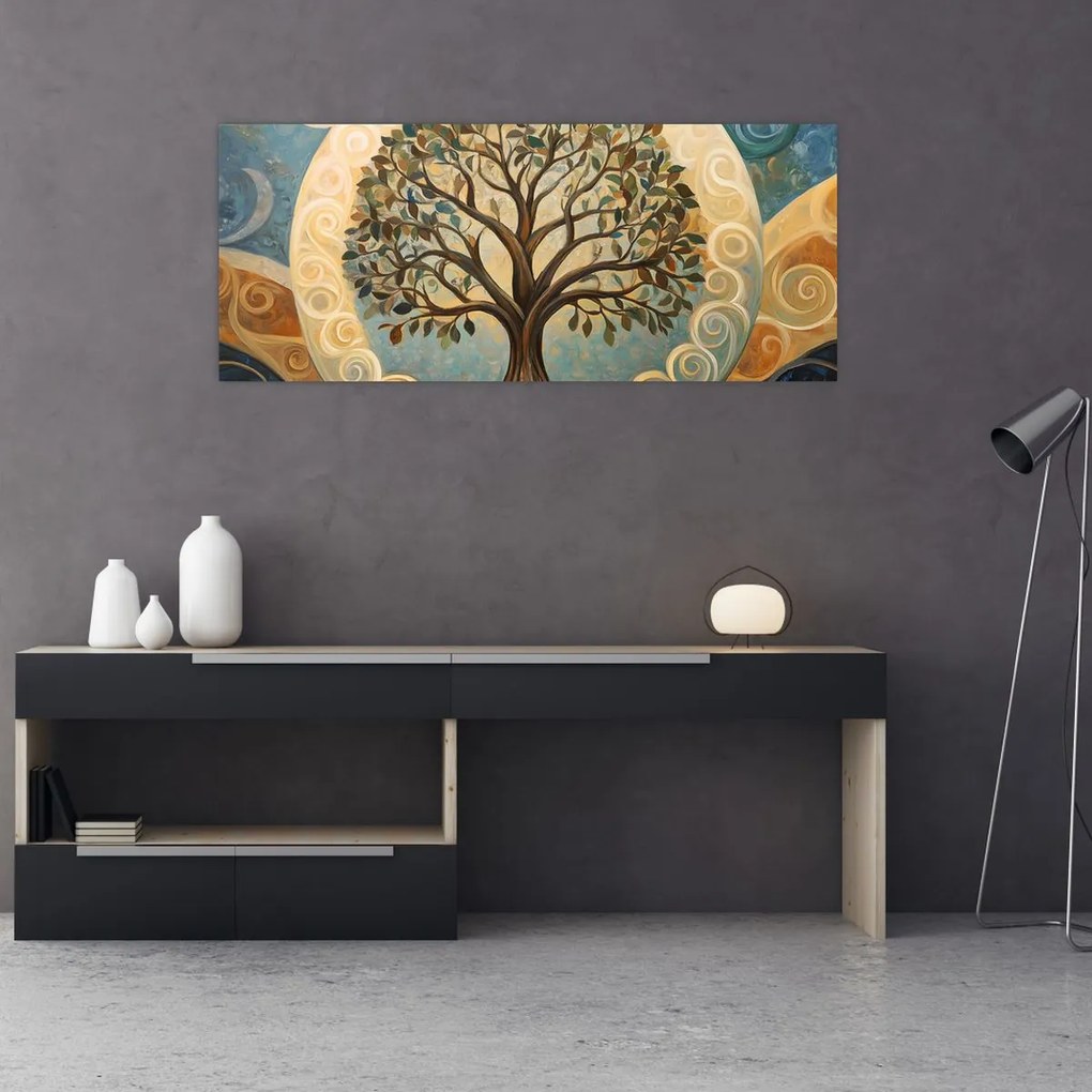 Kép – Életfa és spirálok (120x50 cm)