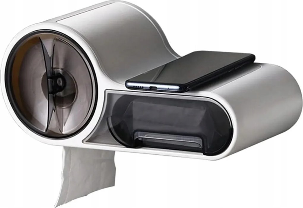 WC-papír tartó állvány fúrás nélkül falra szerelhető öntapadós vízálló