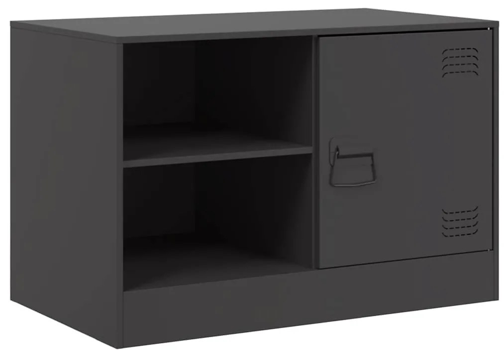 fekete acél TV-szekrény 67 x 39 x 44 cm