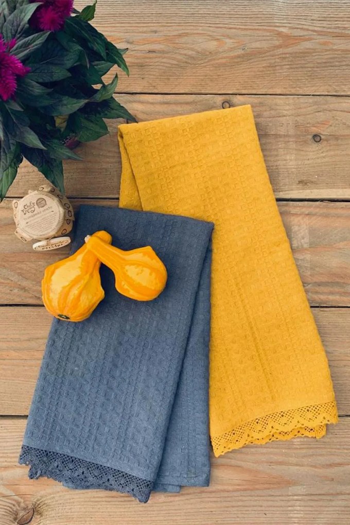 2DB gofri szerkezetű konyharuha szürke