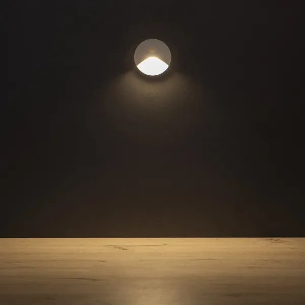Kanlux 39123 – EXIN LED lépcsőlámpa érzékelővel, 2,5 W / 230 V, 3000 K, IP65, fehér, kerek