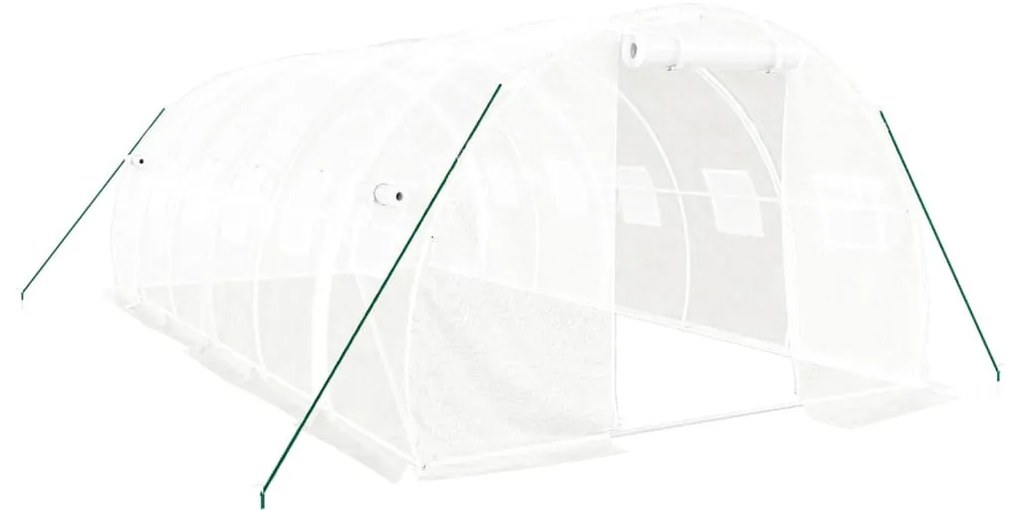 fehér acélvázas melegház 18 m² 6 x 3 x 2 m