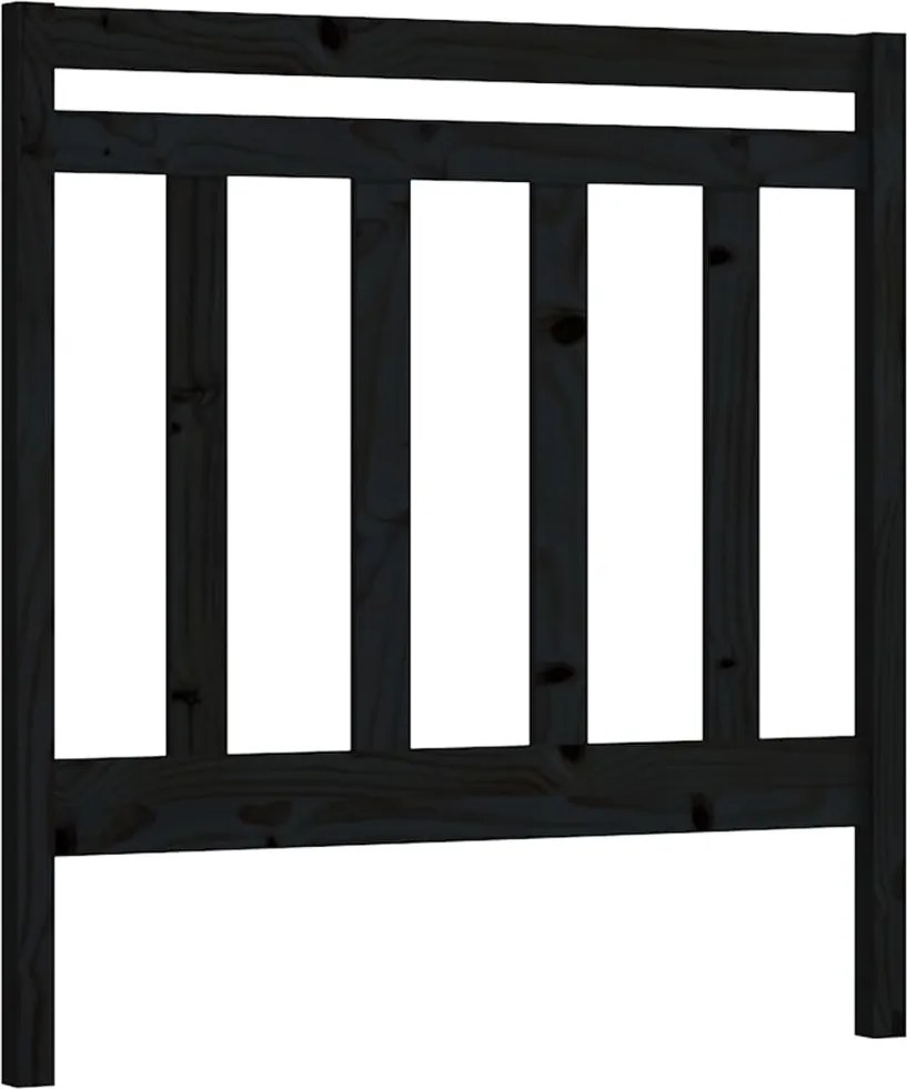 vidaXL fekete tömör fenyőfa ágyfejtámla 96 x 4 x 100 cm