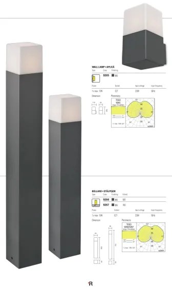 Redo 9265 - Kültéri fali lámpa TOGO 1xE27/13W/230V IP44
