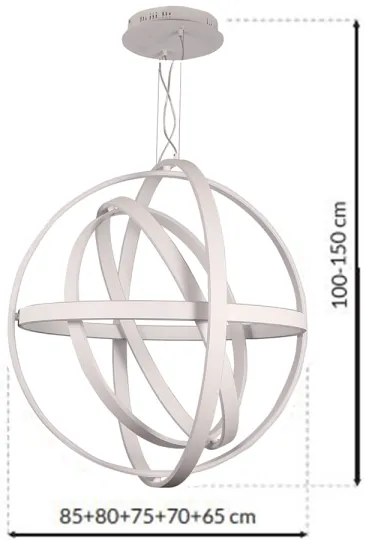 LED Csillár zsinóron COPERNICUS 1xLED/260W/230V fehér